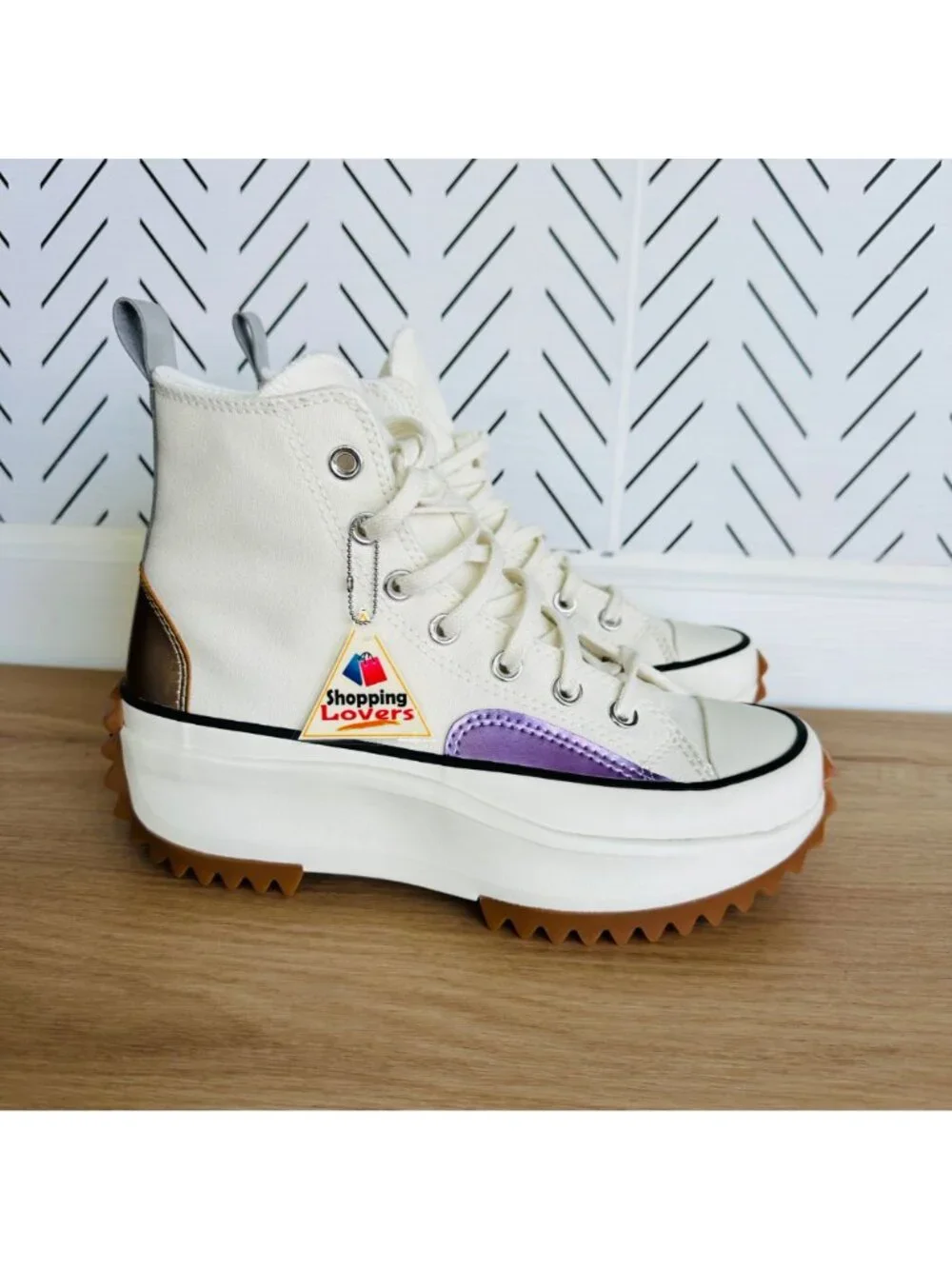 ❤️Converse Run Star Hike Hi Platform 9 Womens Shoes Beige Purple Sneaker A09796C - Picture 10 of 13